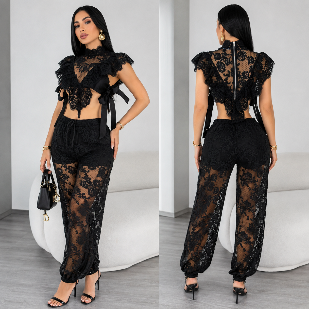 Conjunto negro encaje 🖤✨