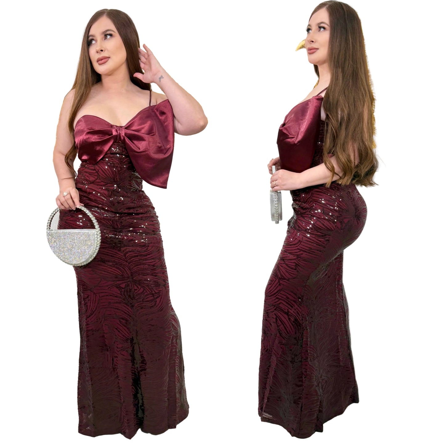 Vestido tinto lentejuelas 🍷✨
