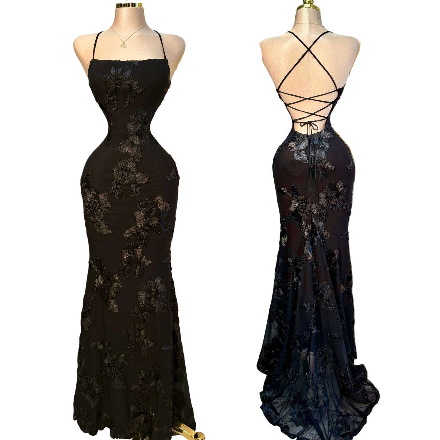 Vestido negro bordado 🖤✨