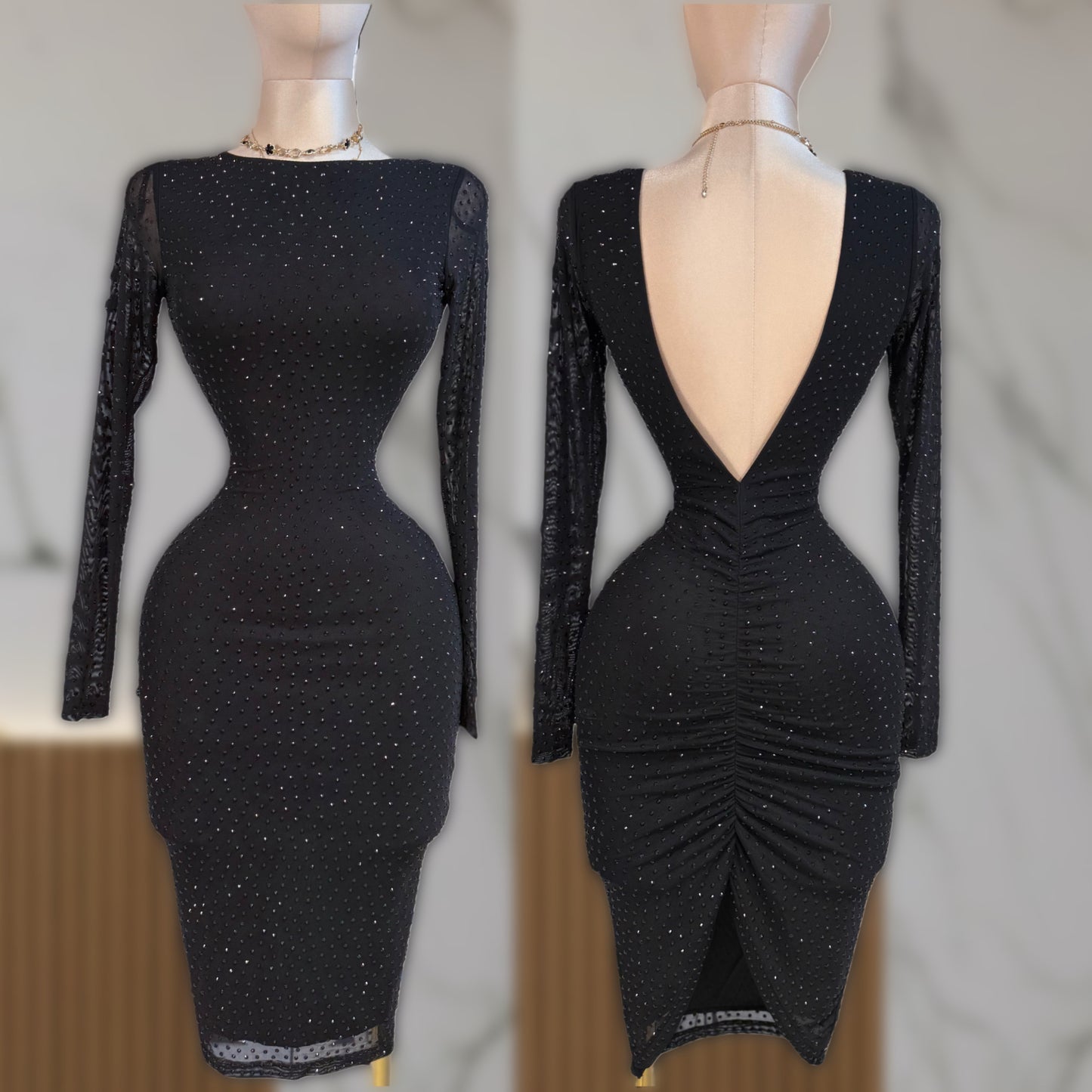 Vestido negro pedrería ✨🖤