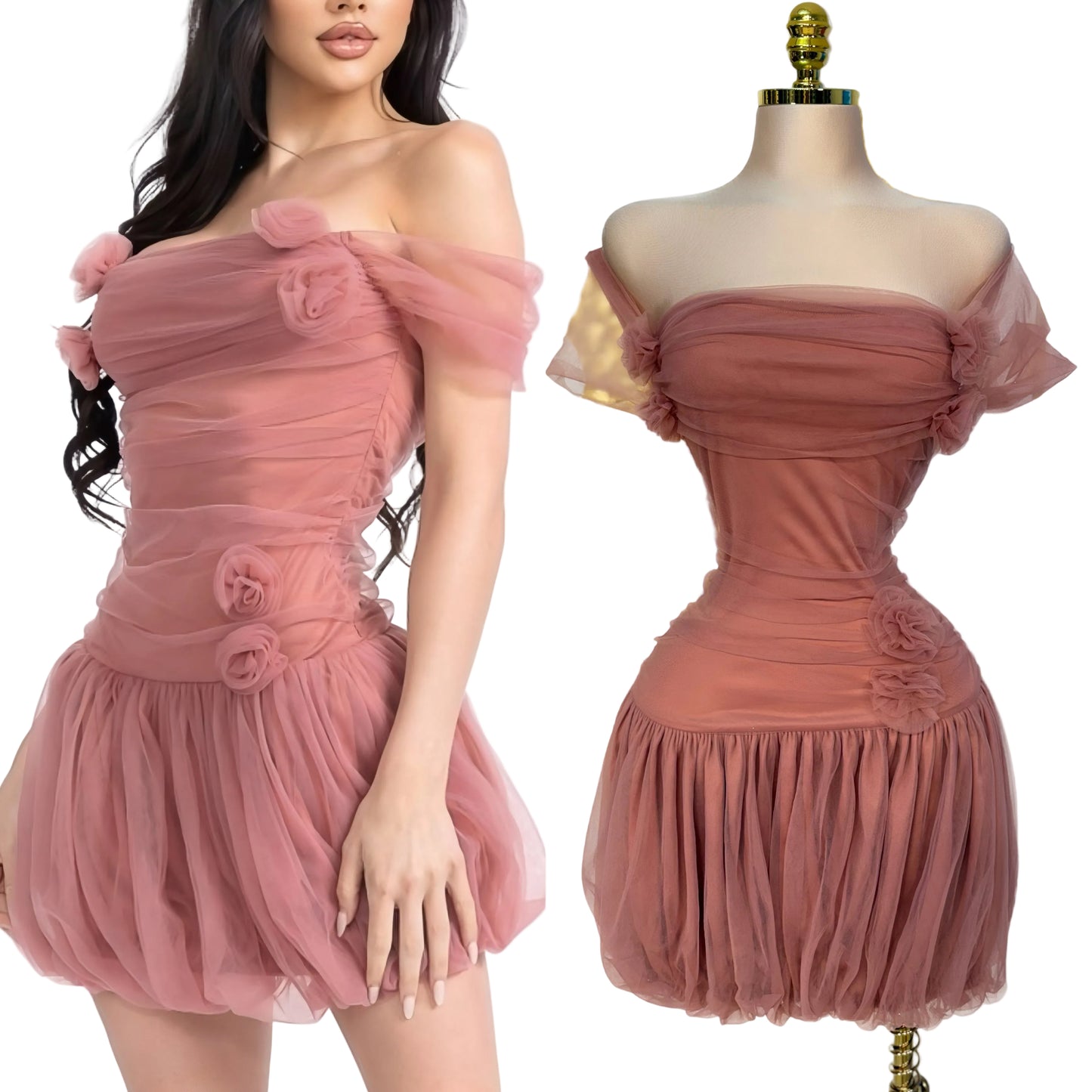 Vestido rosa palo globo 🌸