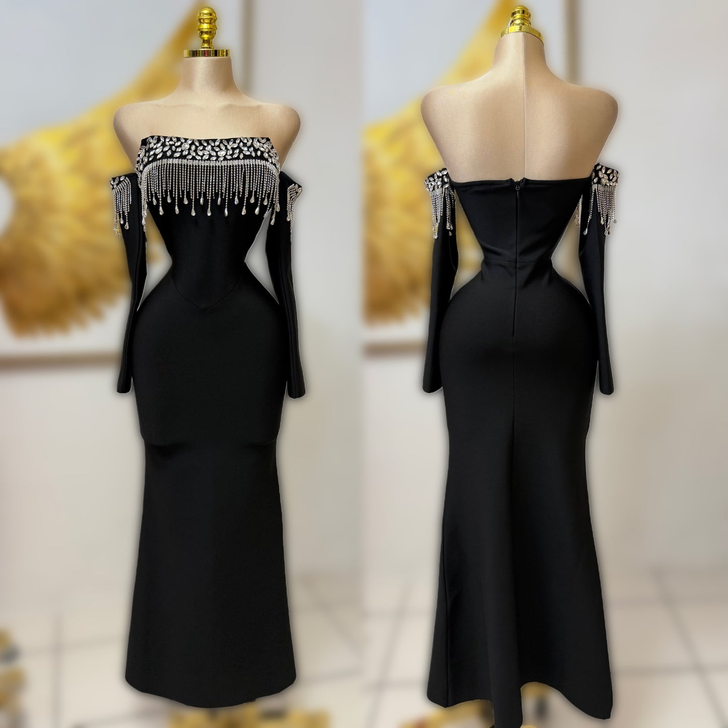 Vestido negro bandage pedrería 🖤