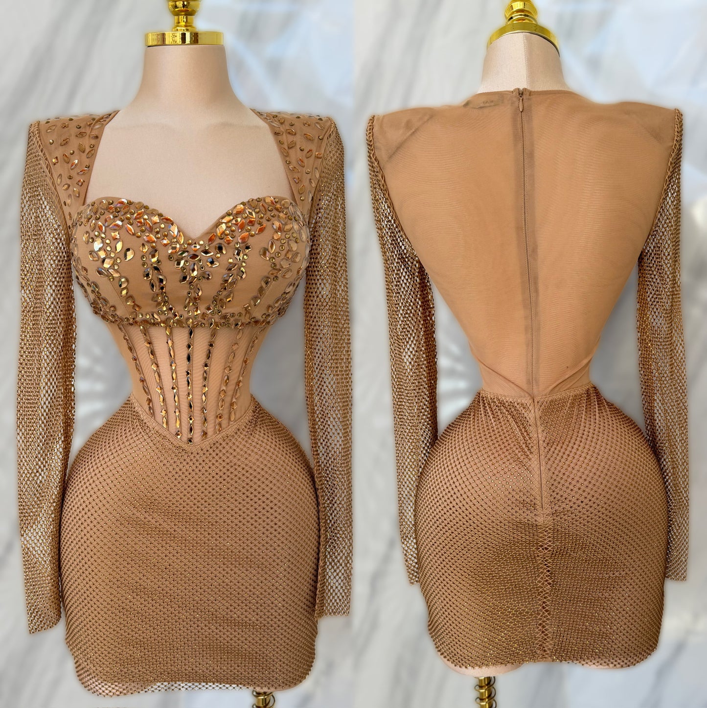 Vestido nude pedrería 🤎