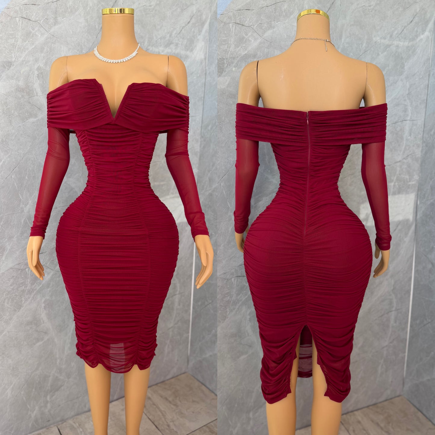 Vestido tinto mesh 🍷