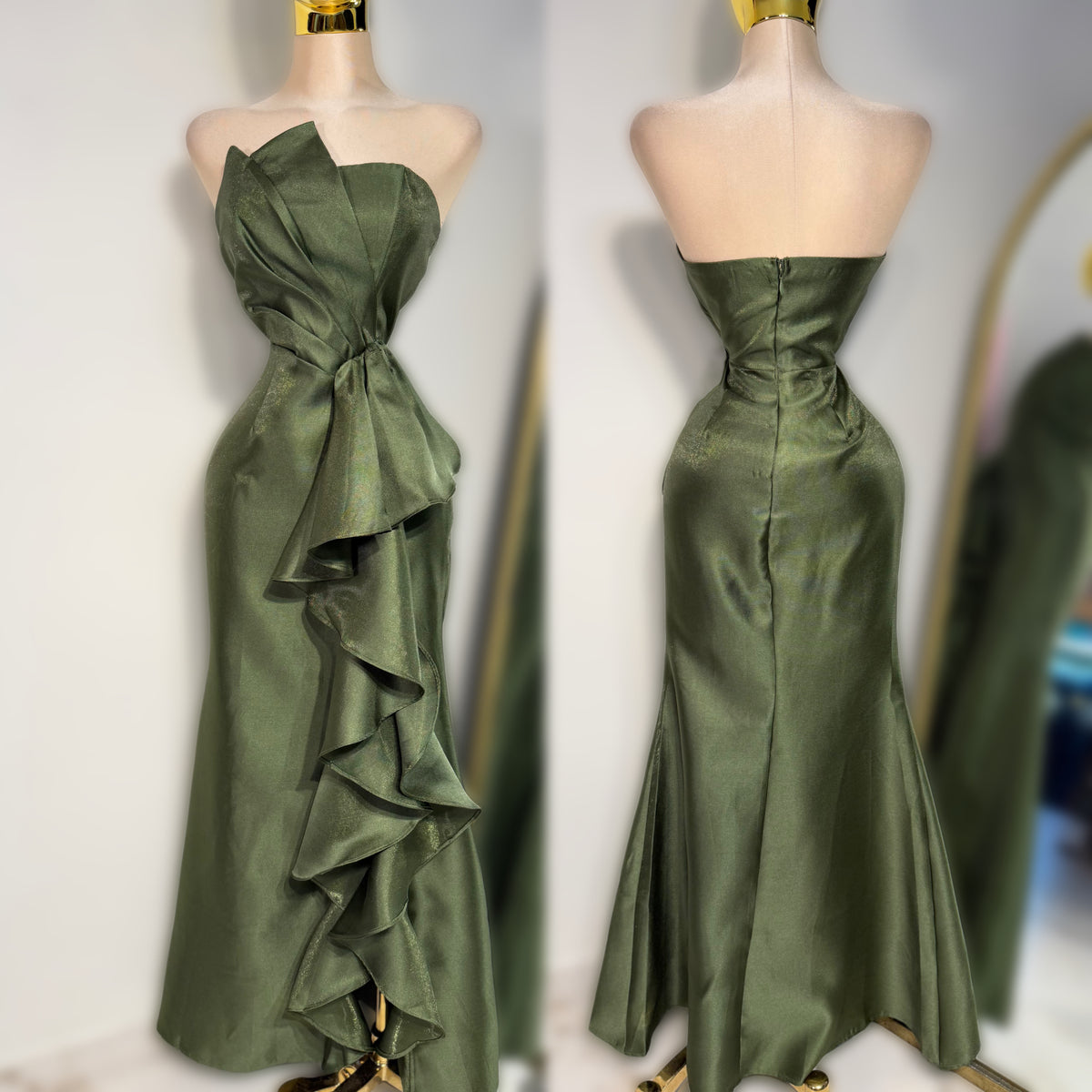 Vestido verde olivo Olanes 💚