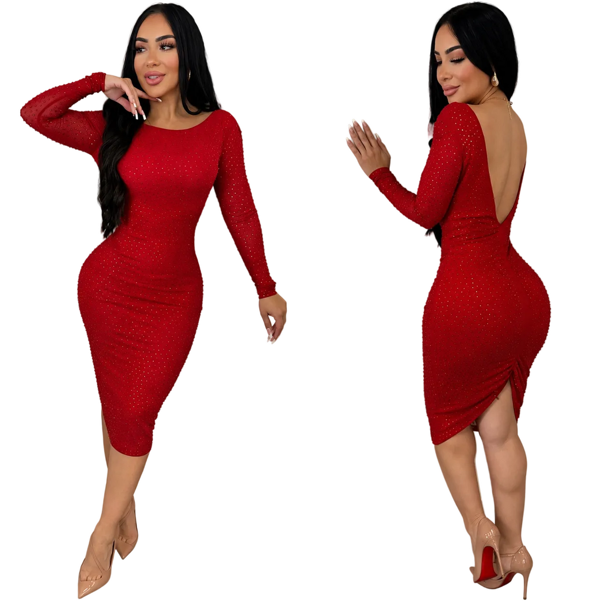 Vestido rojo pedrería 🌹