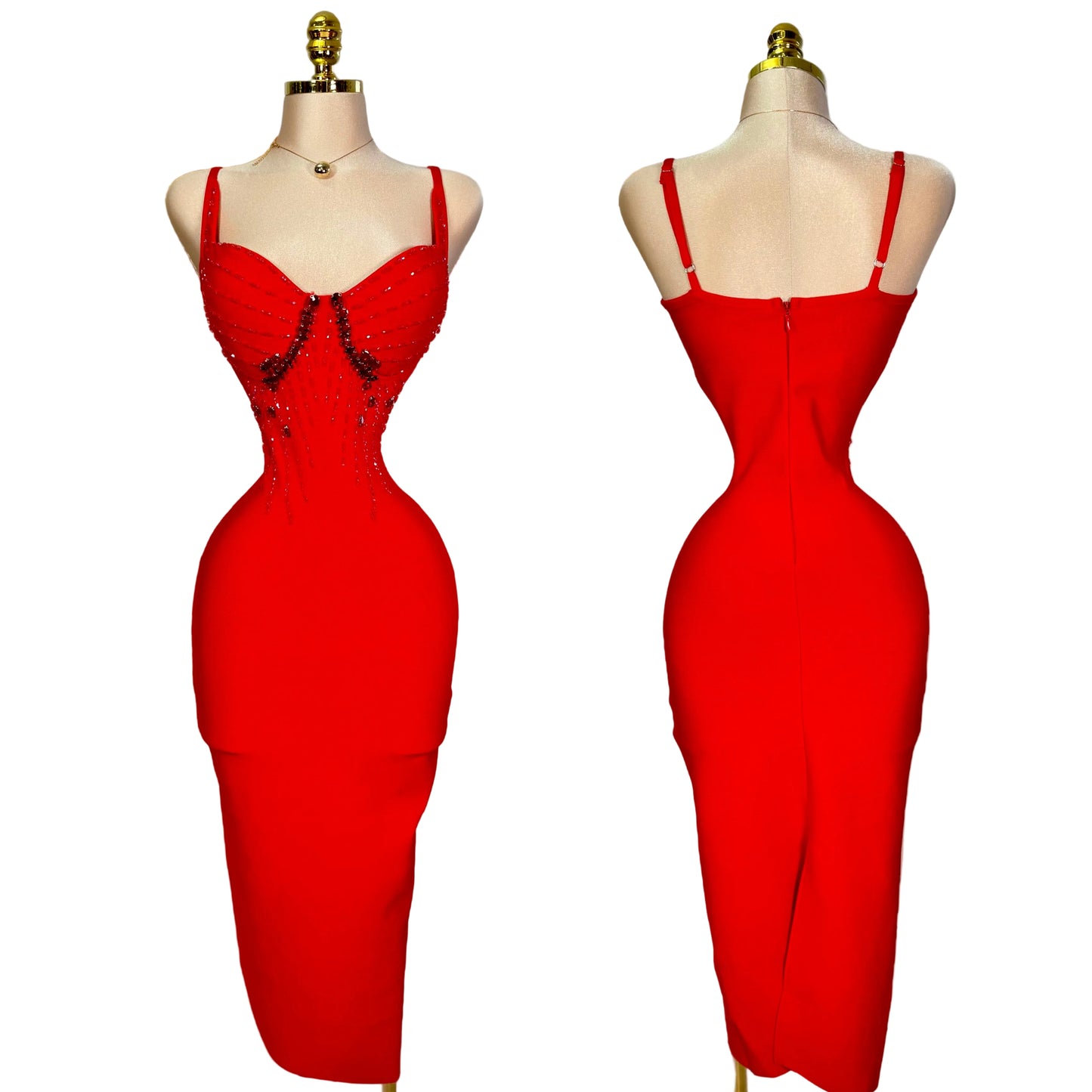 Vestido rojo bandage pedrería ❤️