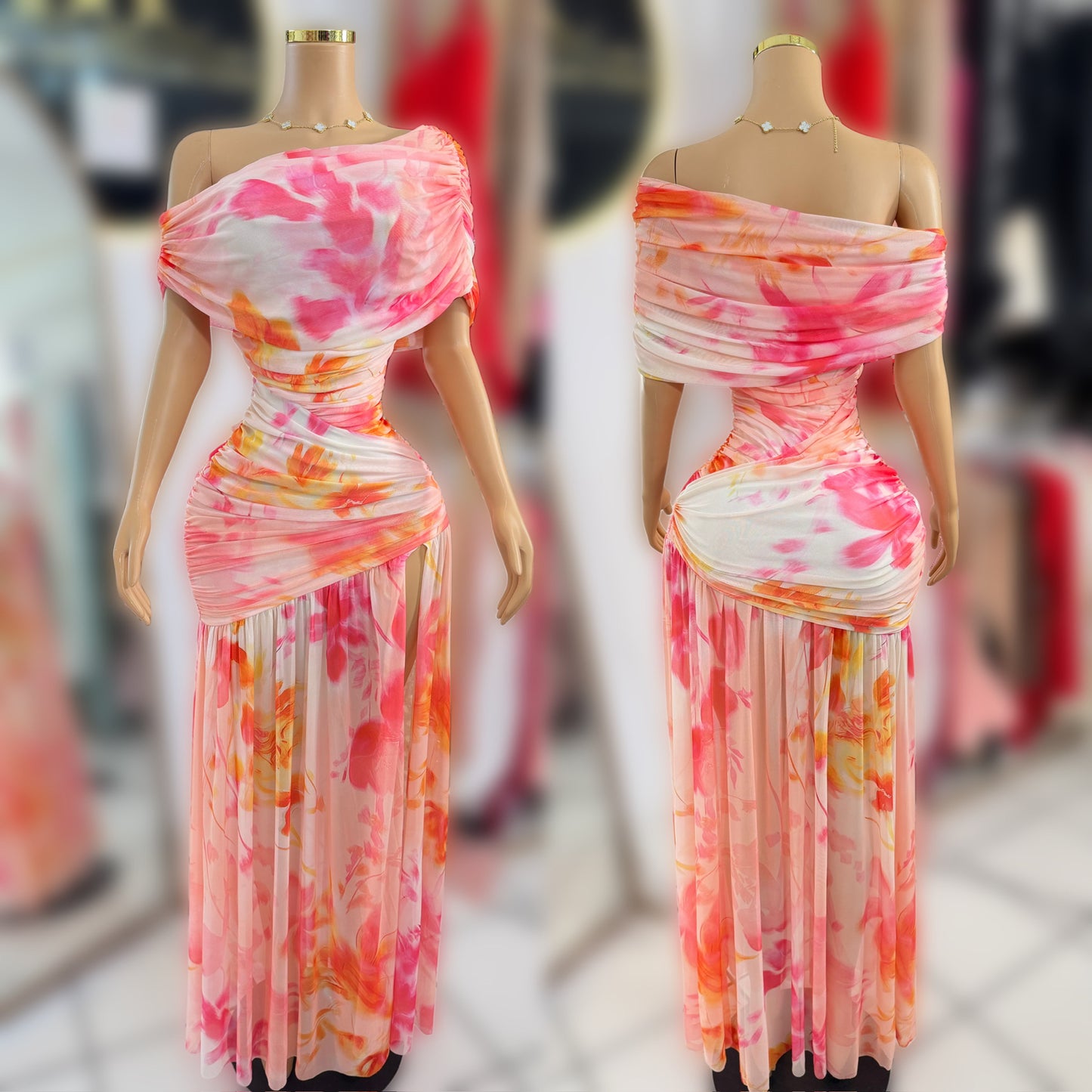 Vestido multicolor mesh 🩷🧡