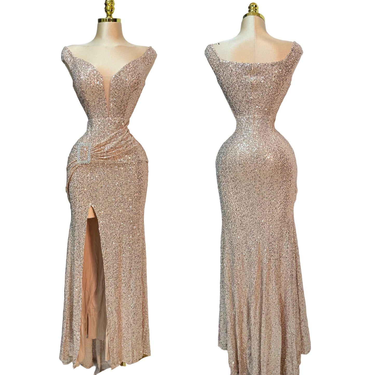 Vestido rose gold lentejuelas ✨