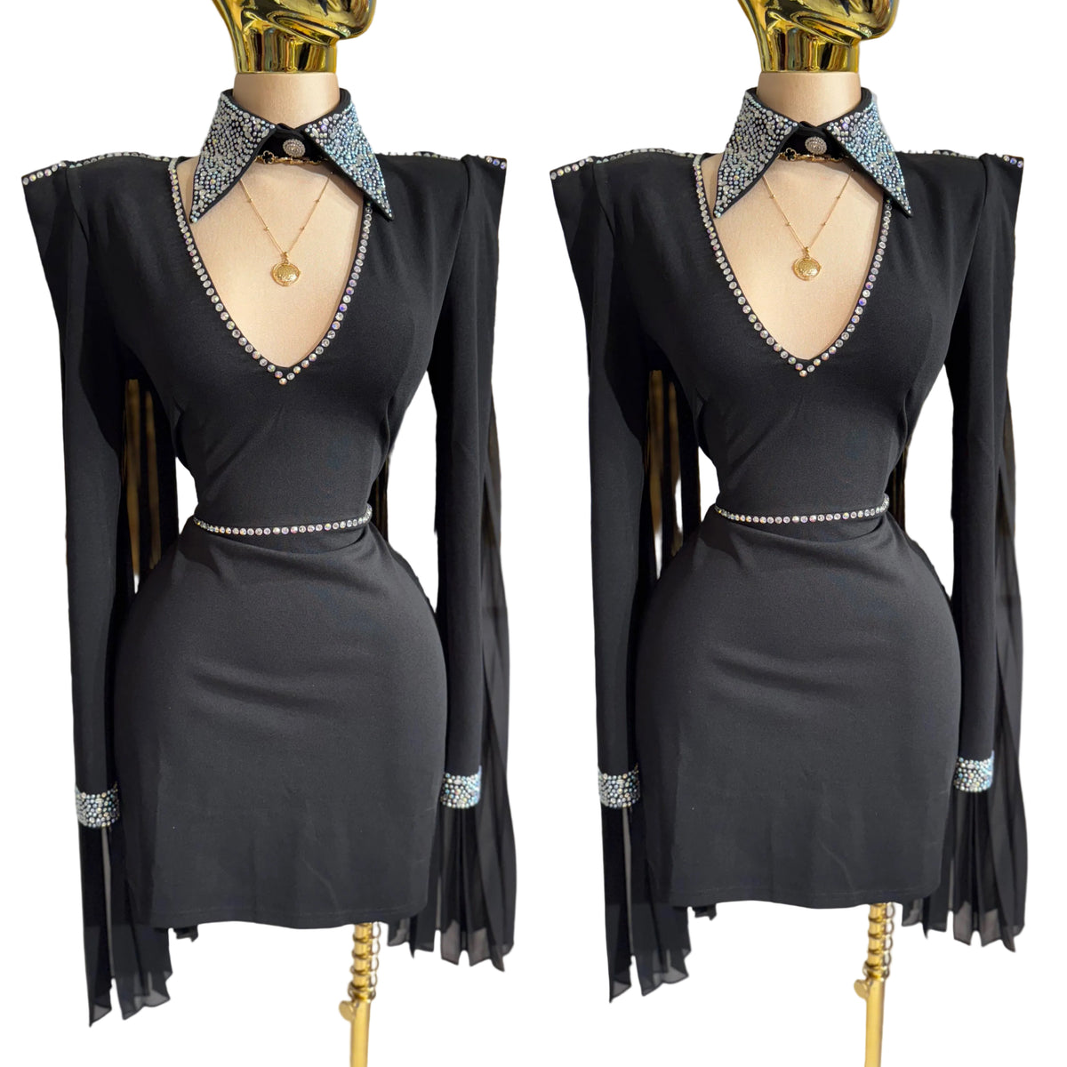 Vestido negro capas 🖤✨