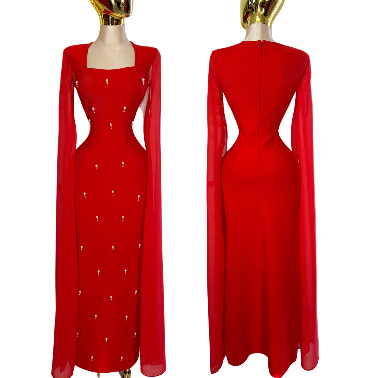 Vestido rojo bandage perlas 🌹