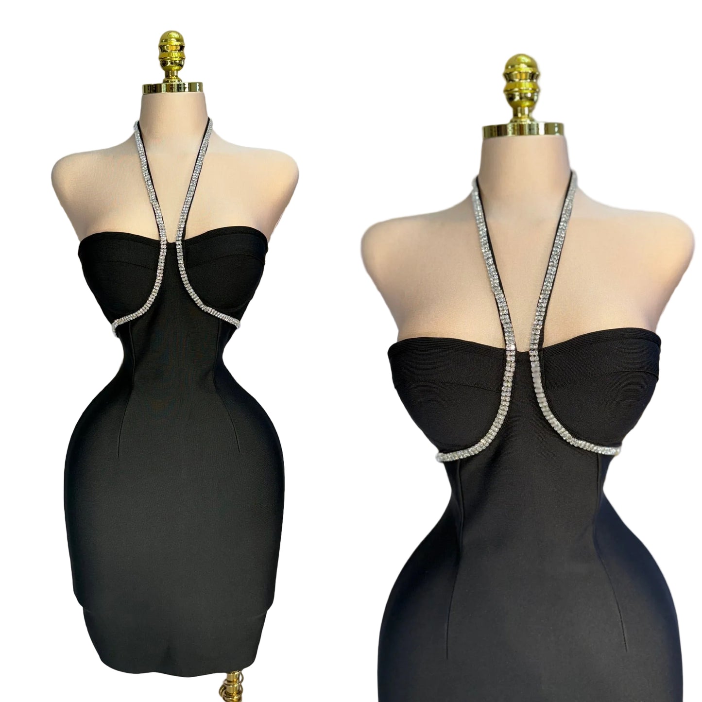Vestido bandage pedrería 🖤