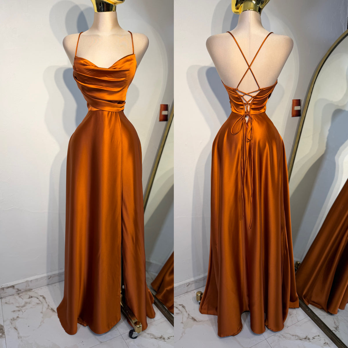 Vestido shedrón satín