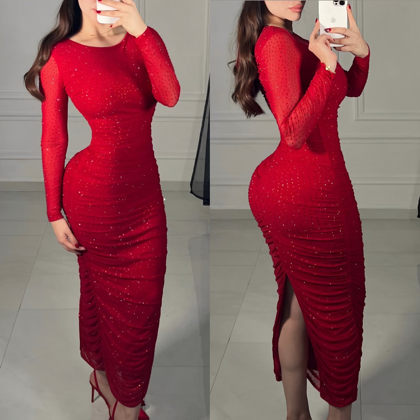 Vestido rojo pedrería ❤️🔥