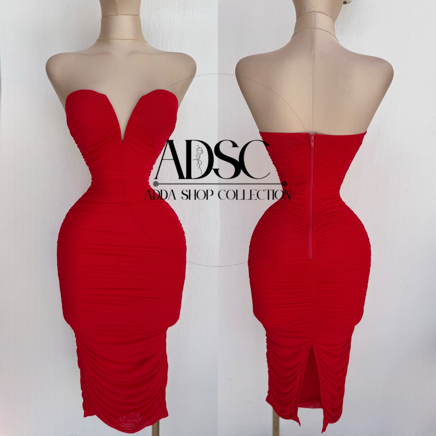 Vestido rojo escote corazón ❤️