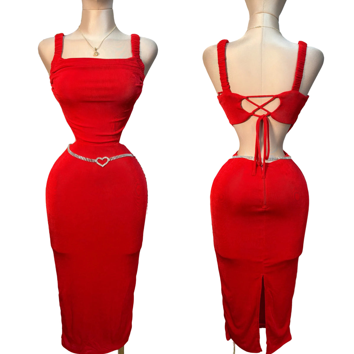 Vestido rojo escote en espalda