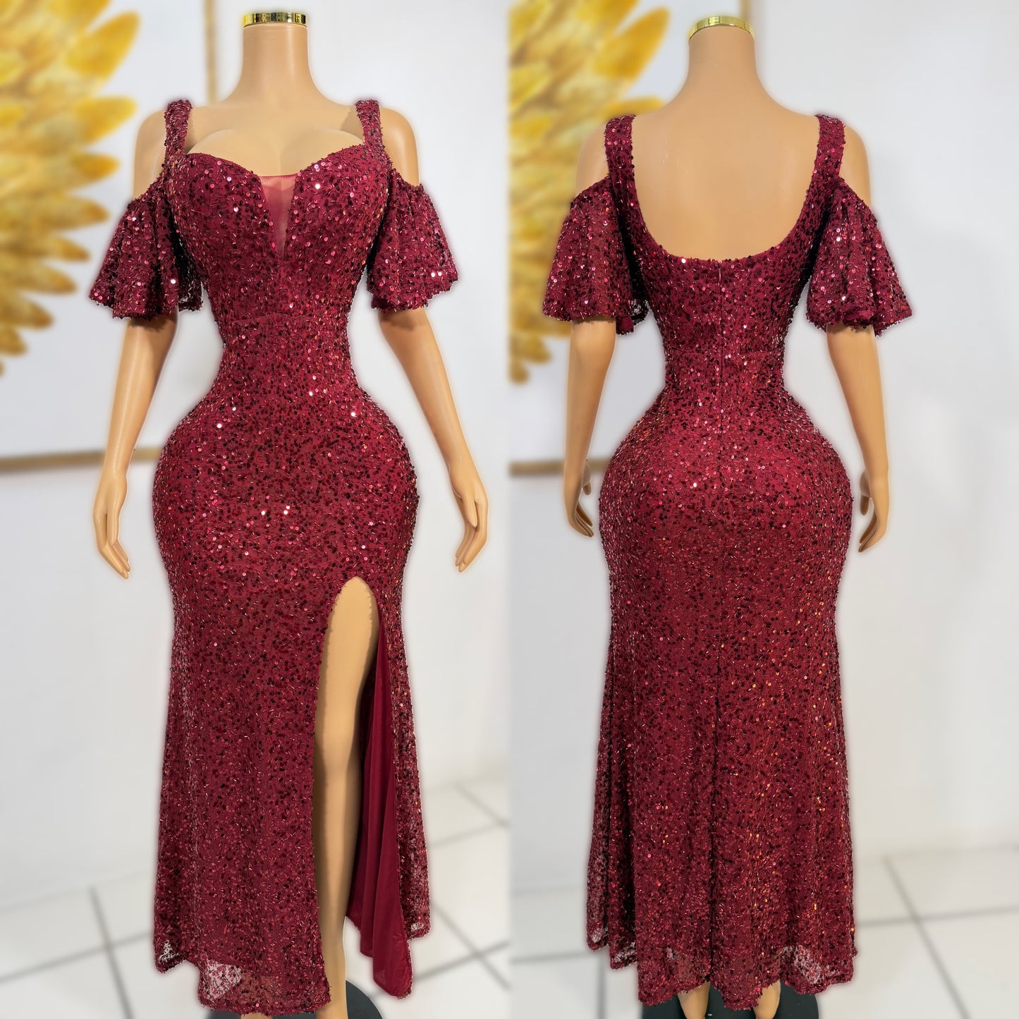 Vestido tinto lentejuelas ❤️