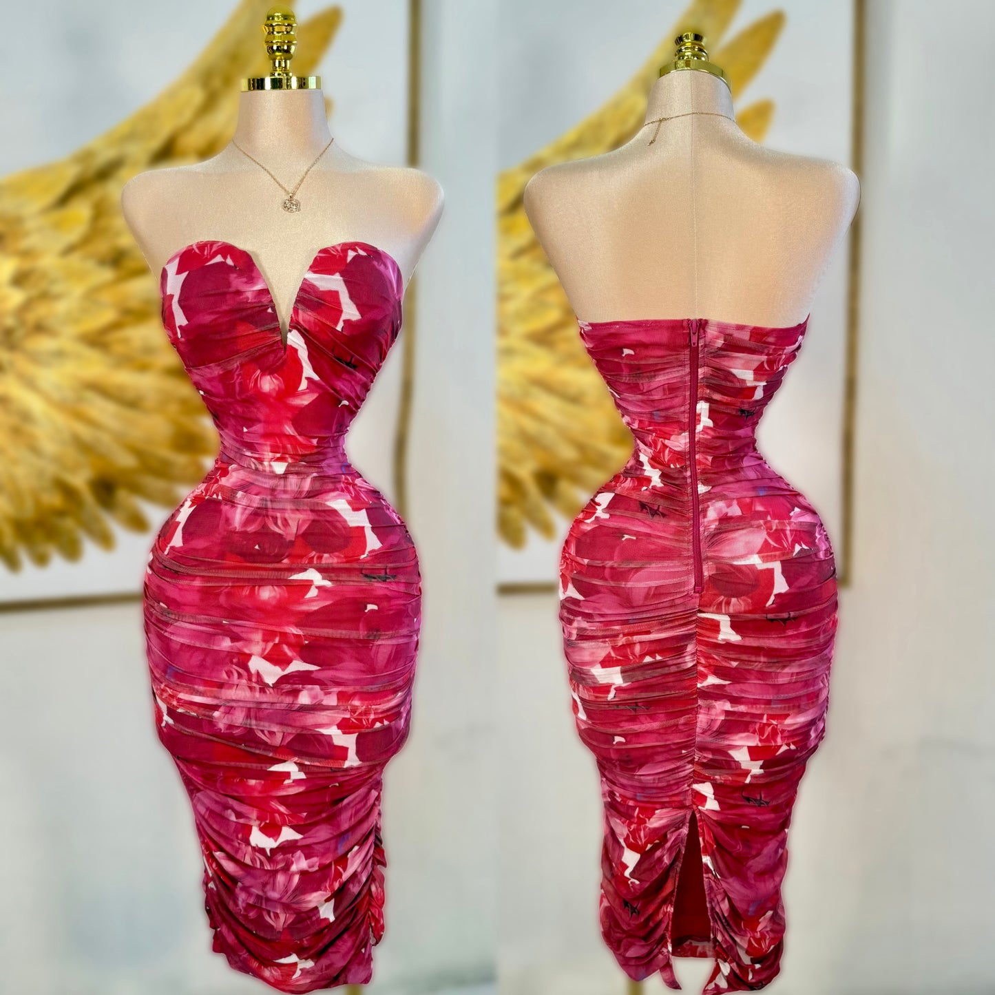 Vestido mesh berry