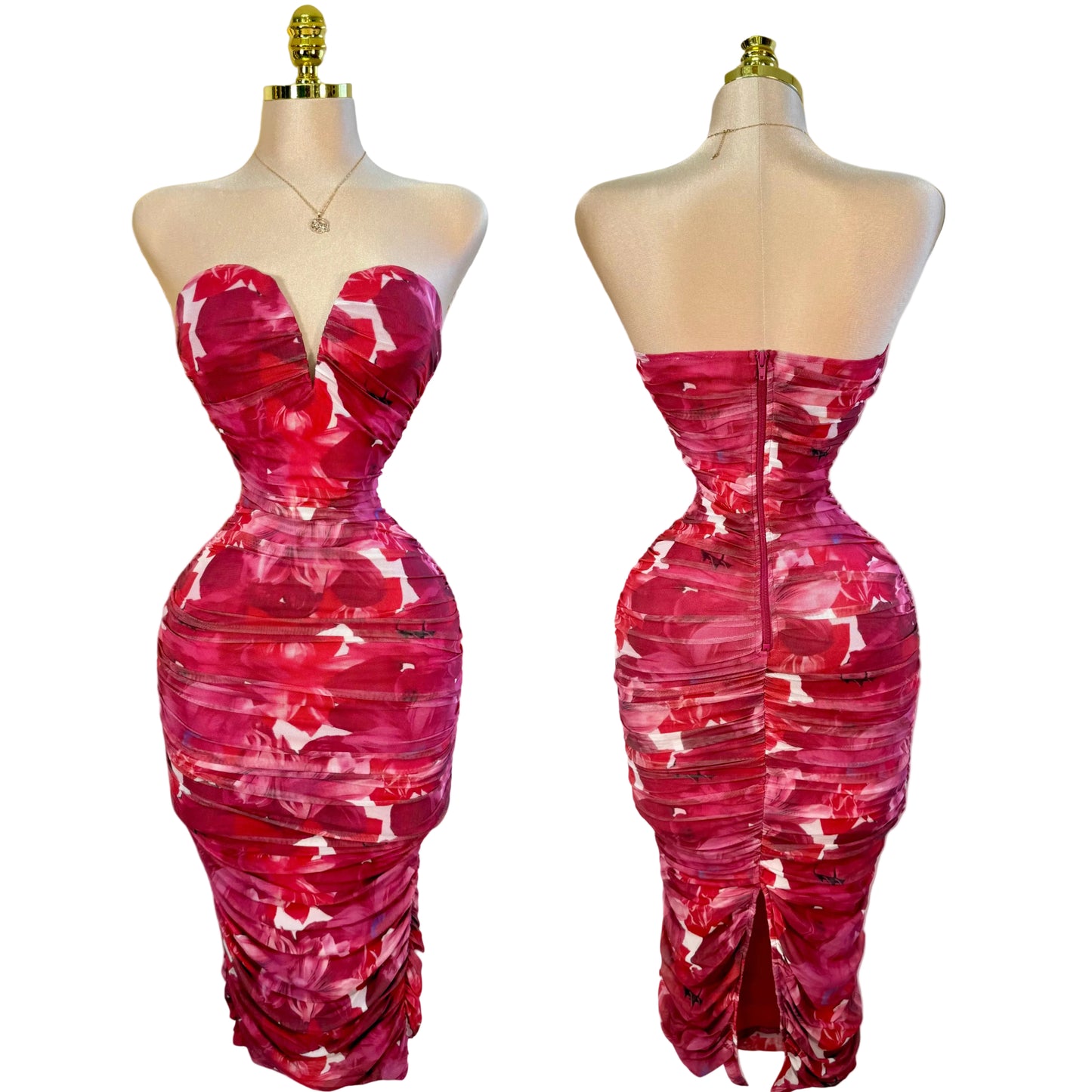 Vestido mesh berry