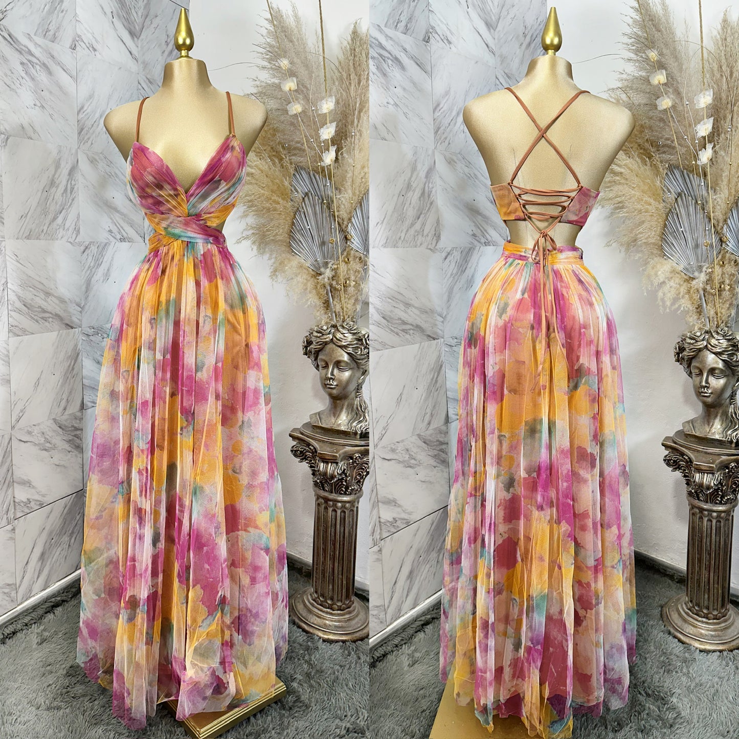 Vestido tulle multicolor ✨💛🩷
