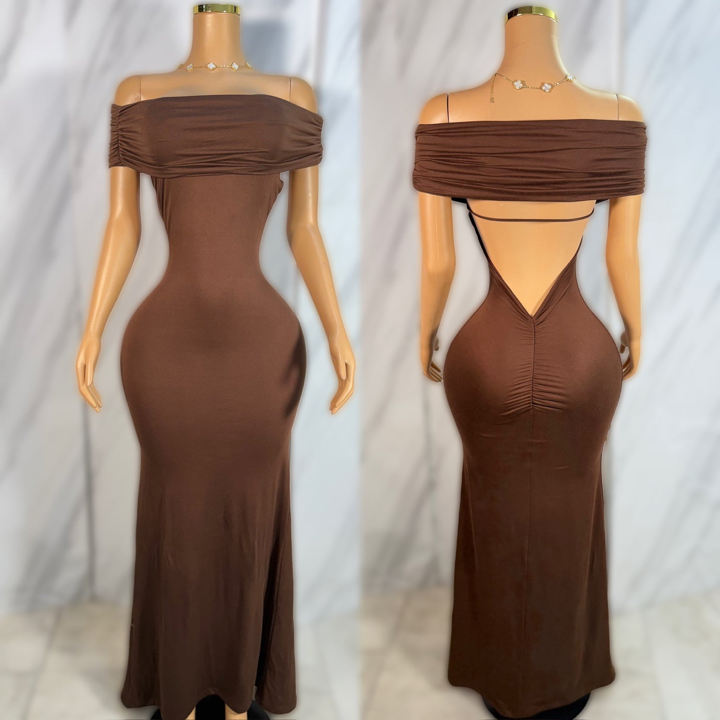 Vestido café doble licra 🤎