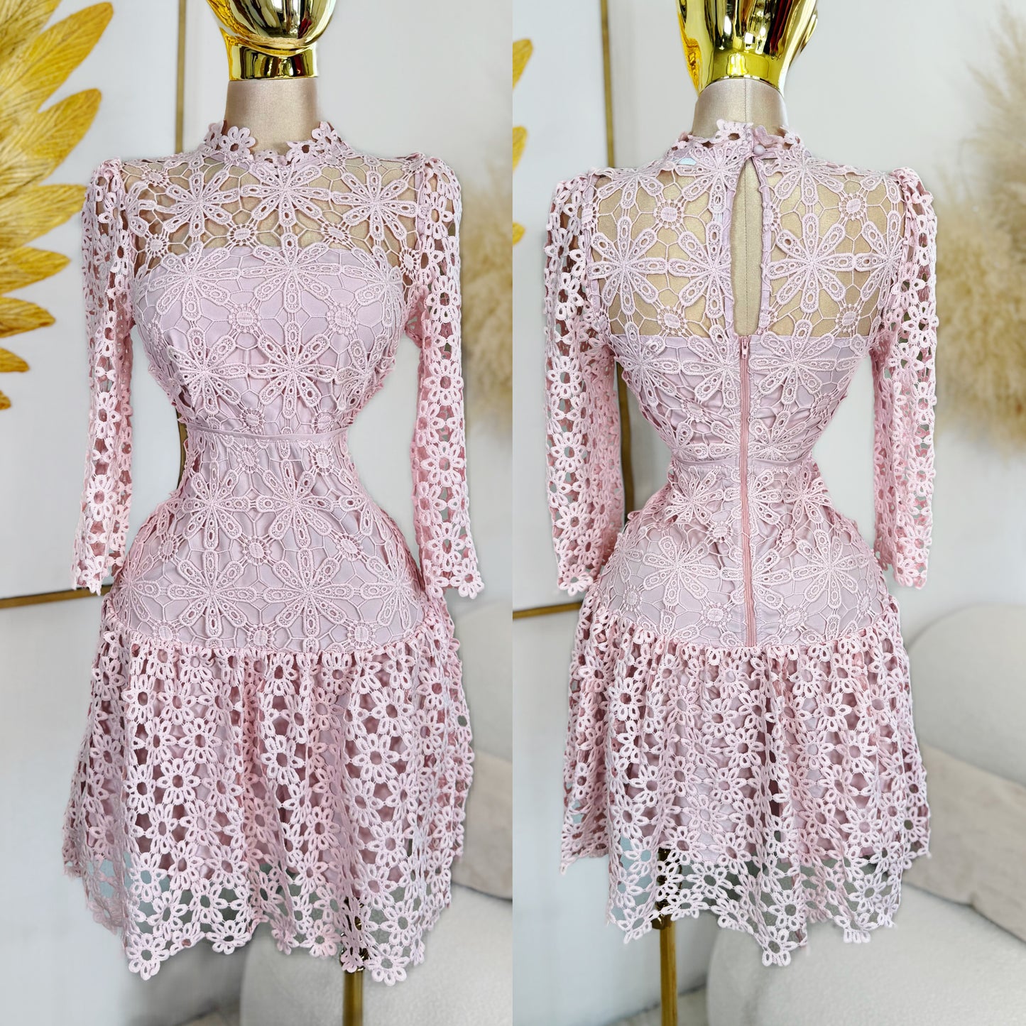 Vestido rosa bordado 🌸
