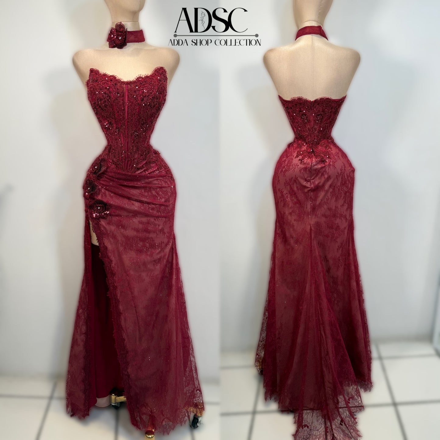 Vestido vino encaje 🍷
