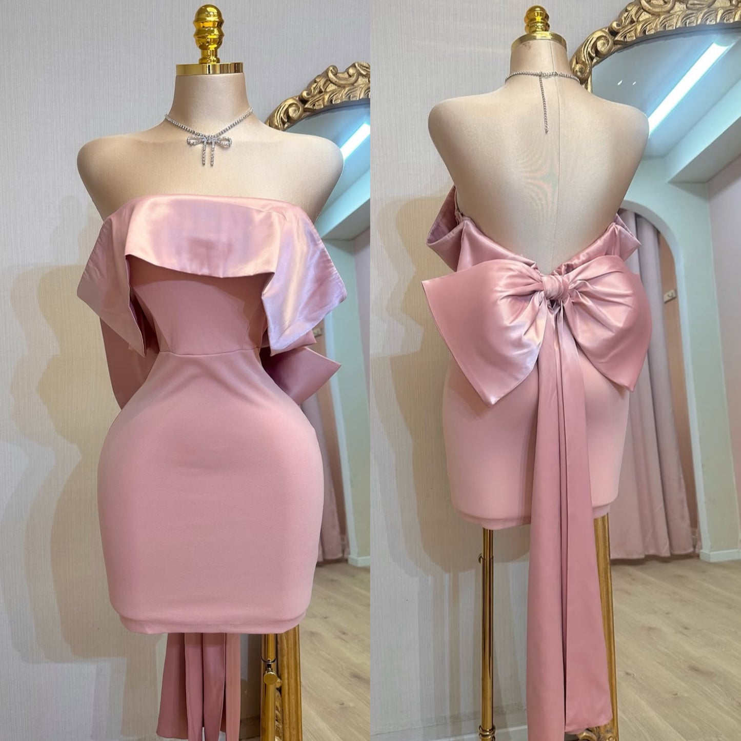 Vestido rosa moño 🎀