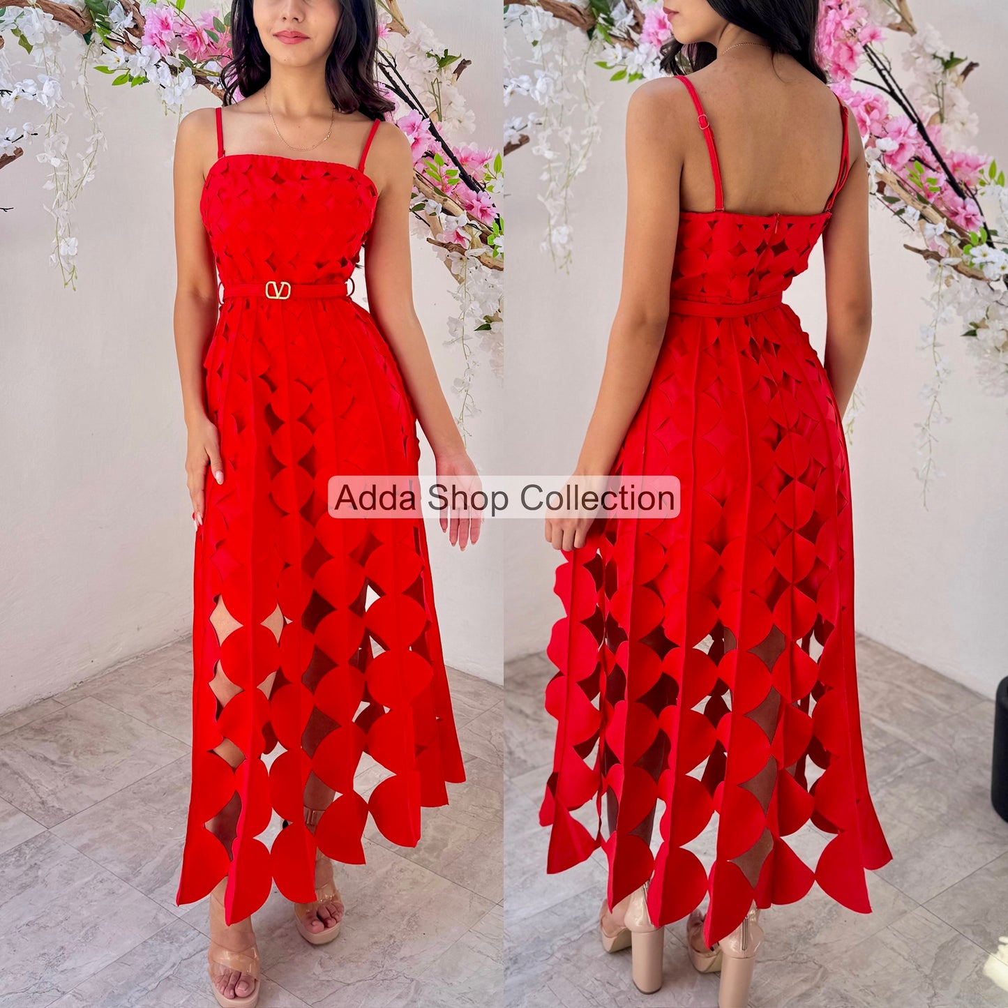 Vestido rojo cinto 🌹