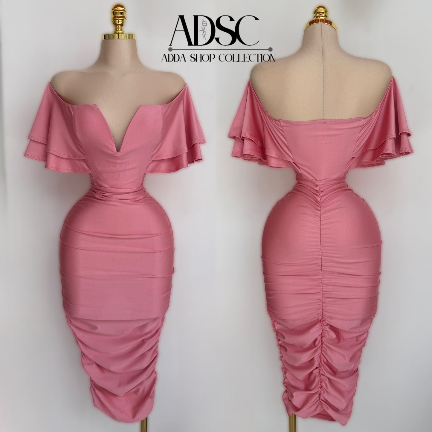 Vestido rosa licra satinada 💕