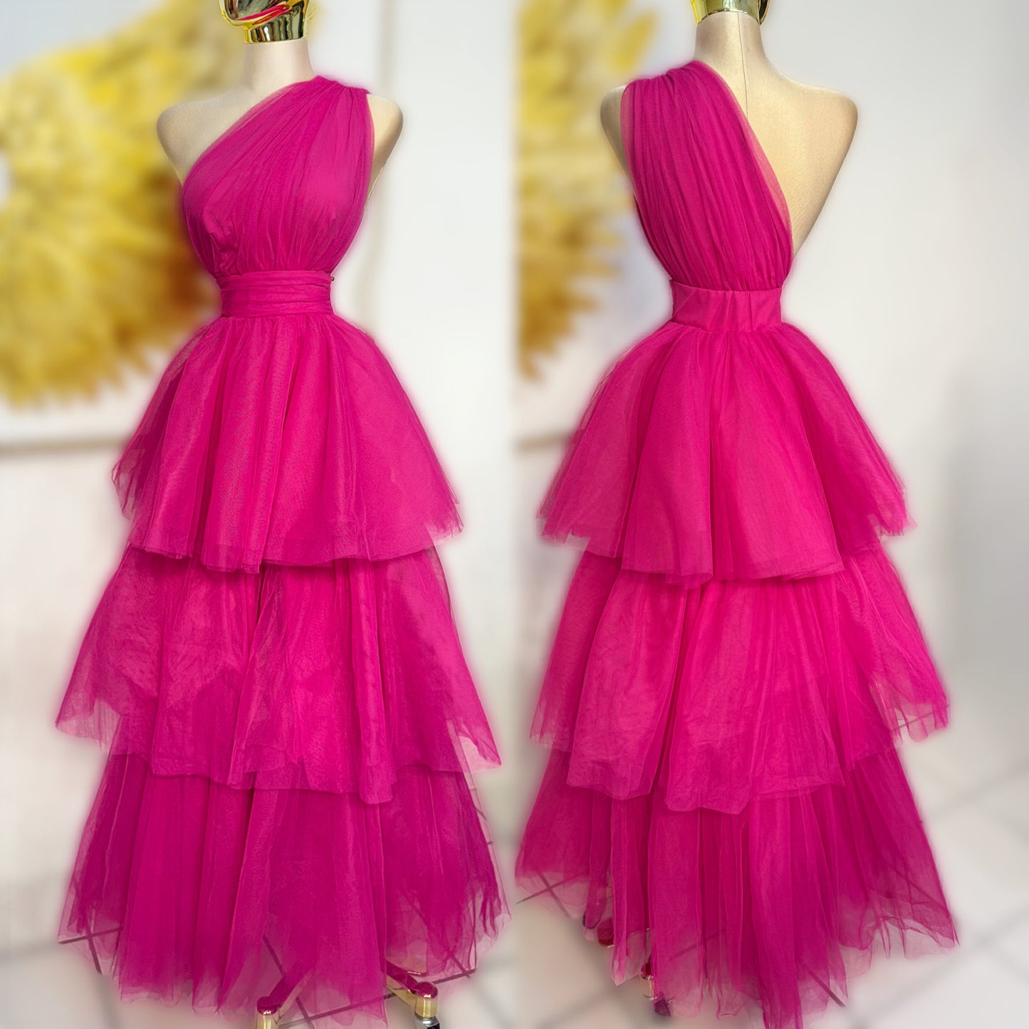 Vestido fucsia tulle 🩷