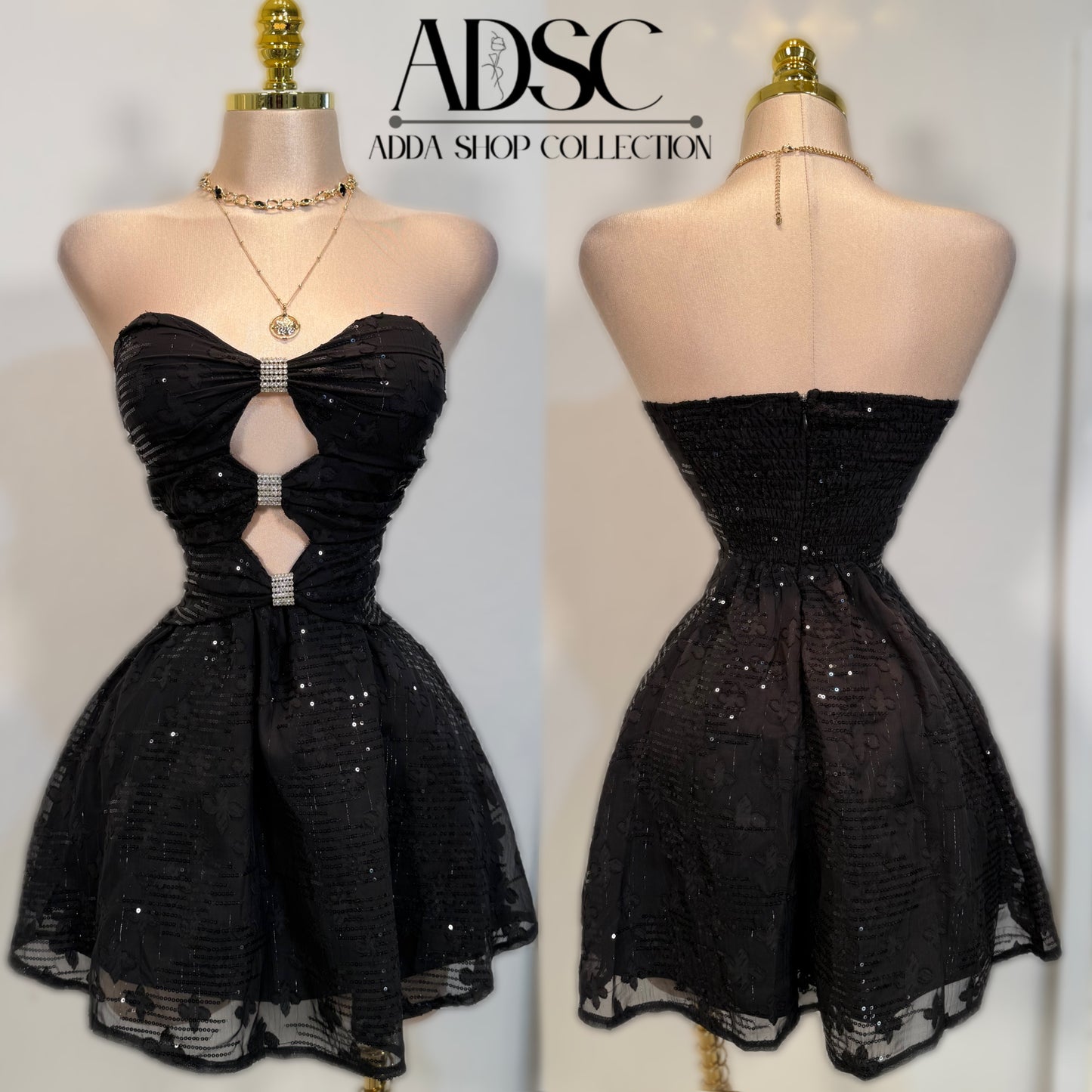 Vestido lentejuelas negro ✨