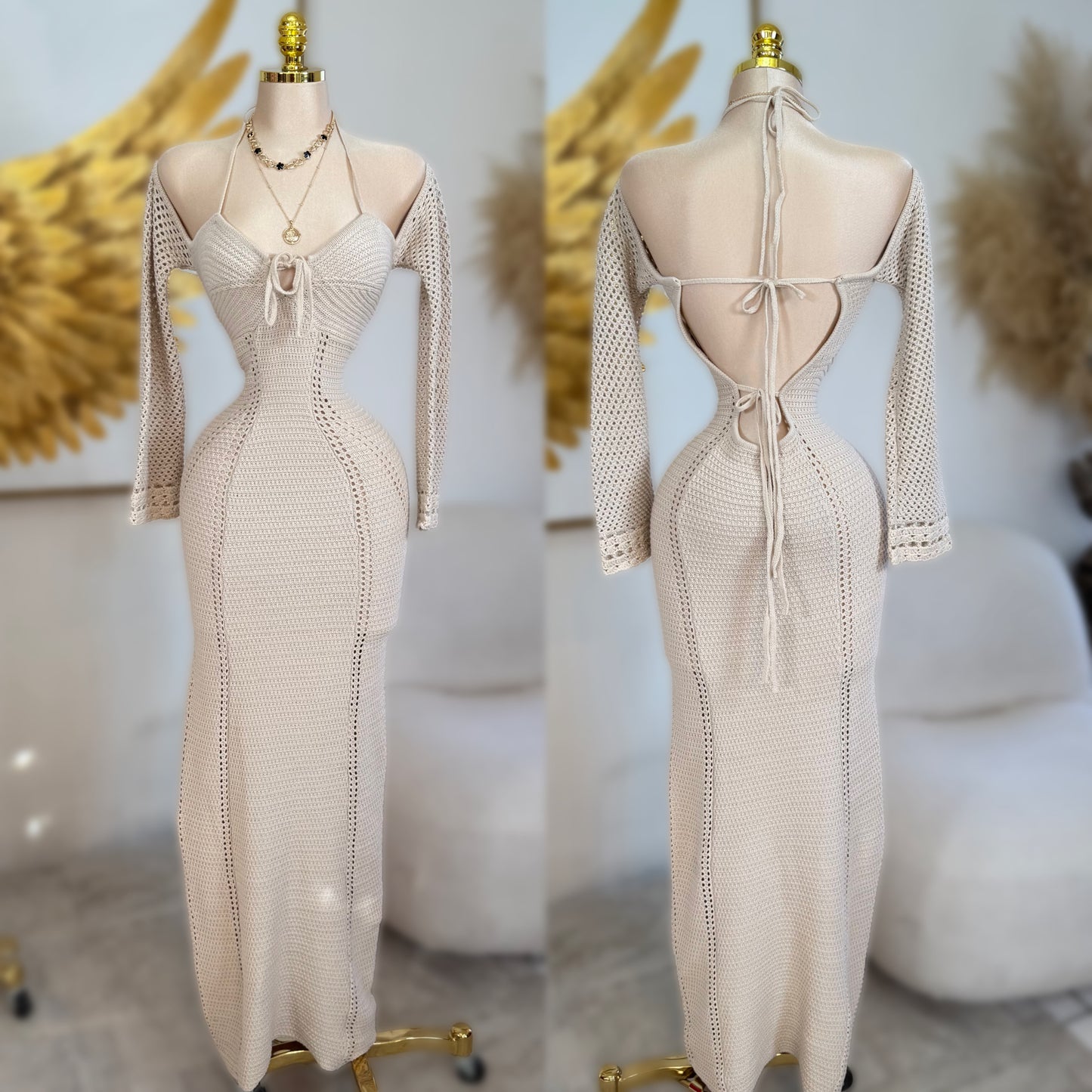 Vestido crochet beige ✨