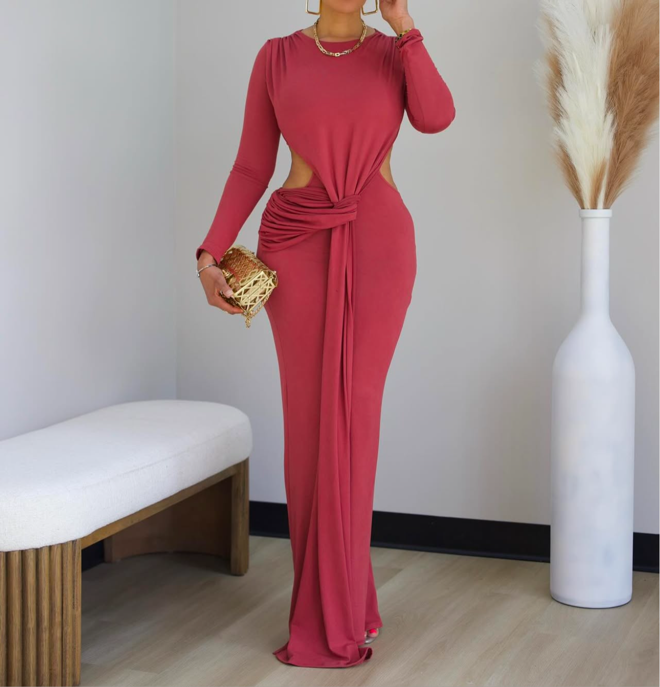 Maxi vestido Marsala