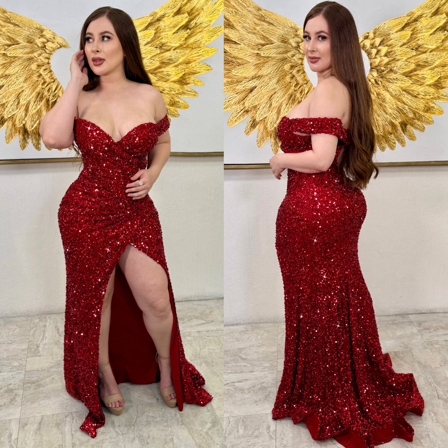 Vestido rojo lentejuelas ❣️✨