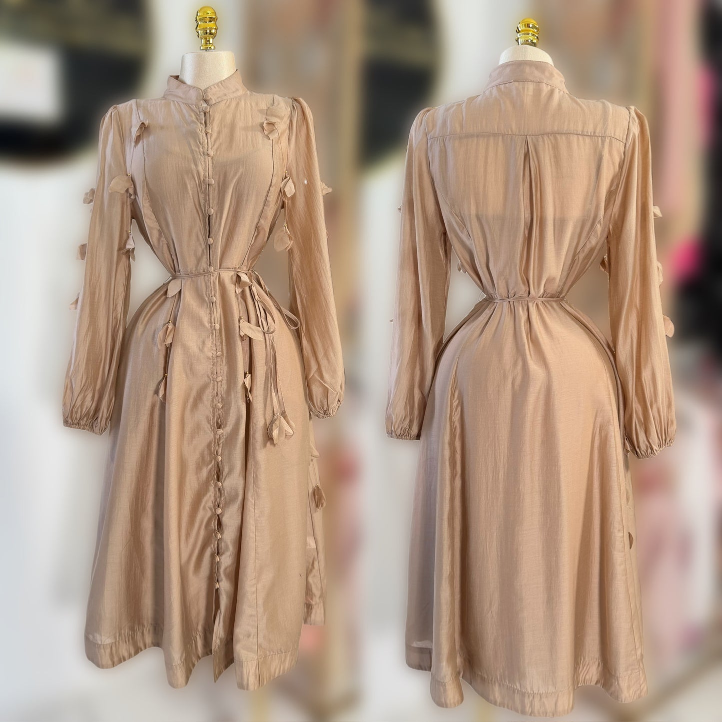 Vestido café pétalos 🤎✨