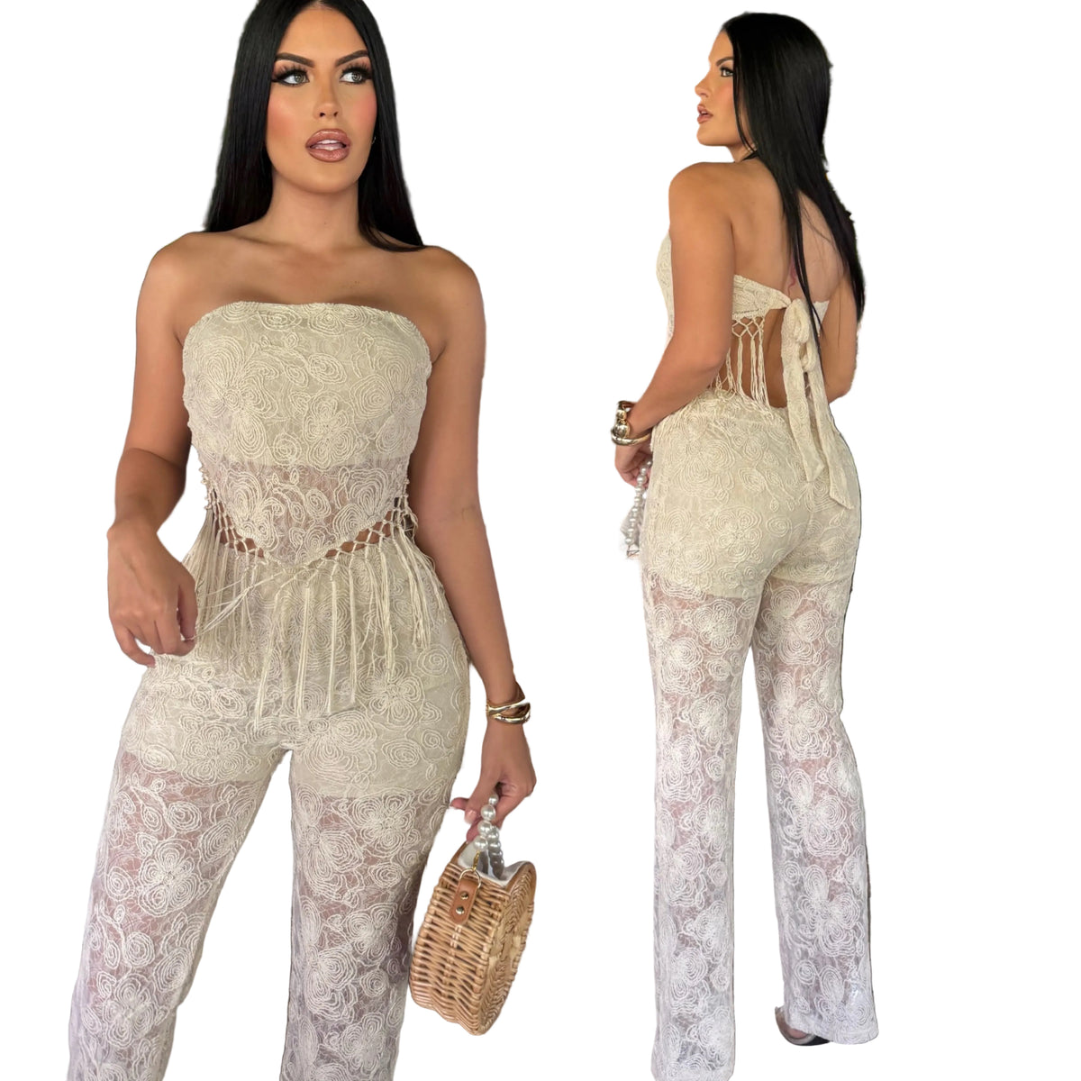 Set beige bordado 💛