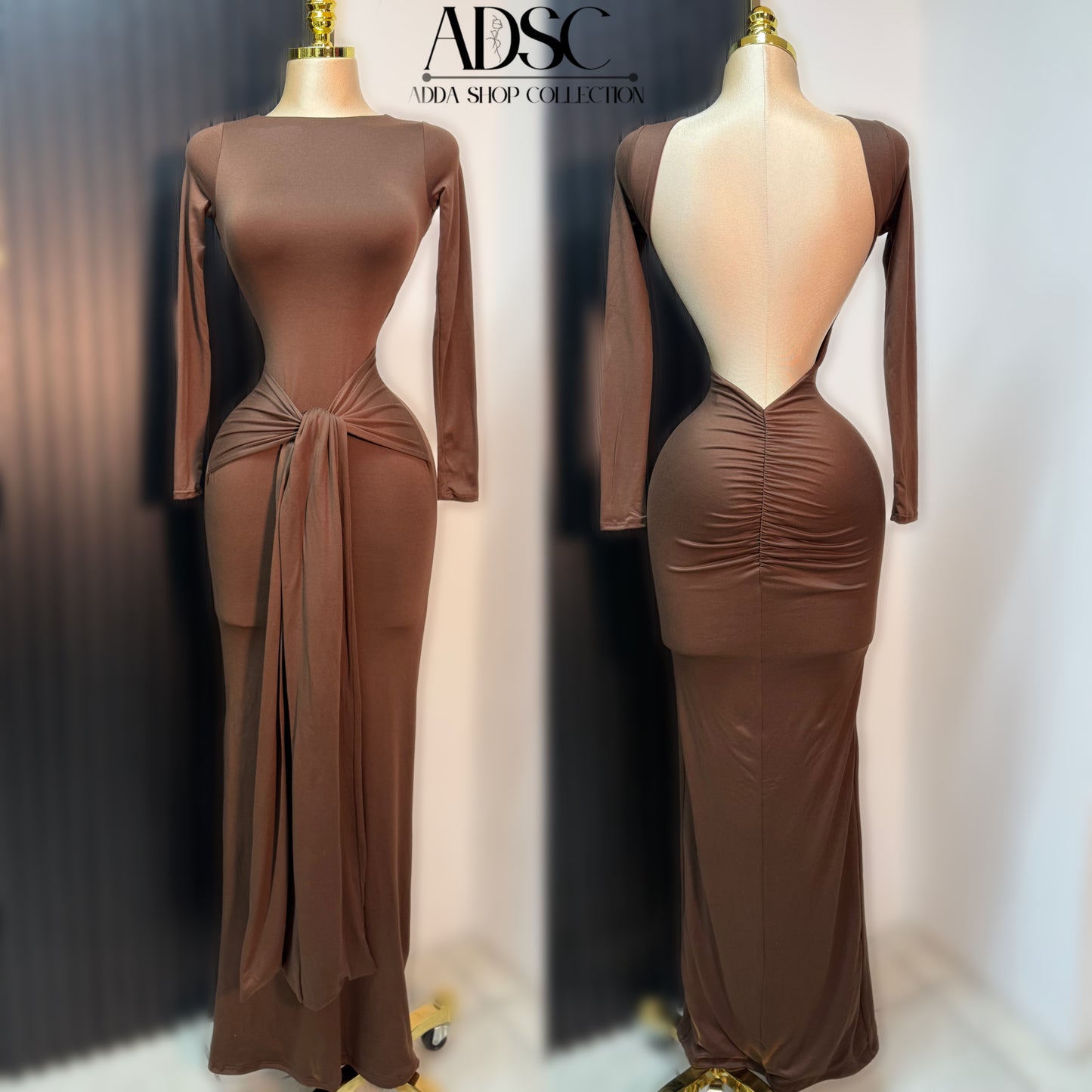 Vestido café escote en espalda 🤎
