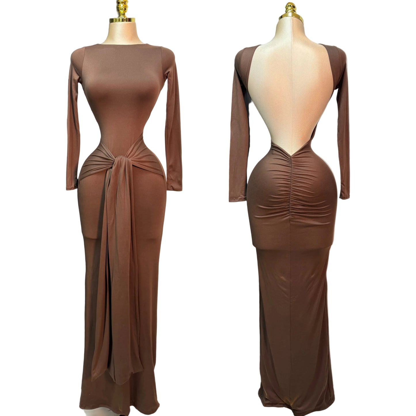 Vestido café escote en espalda 🤎