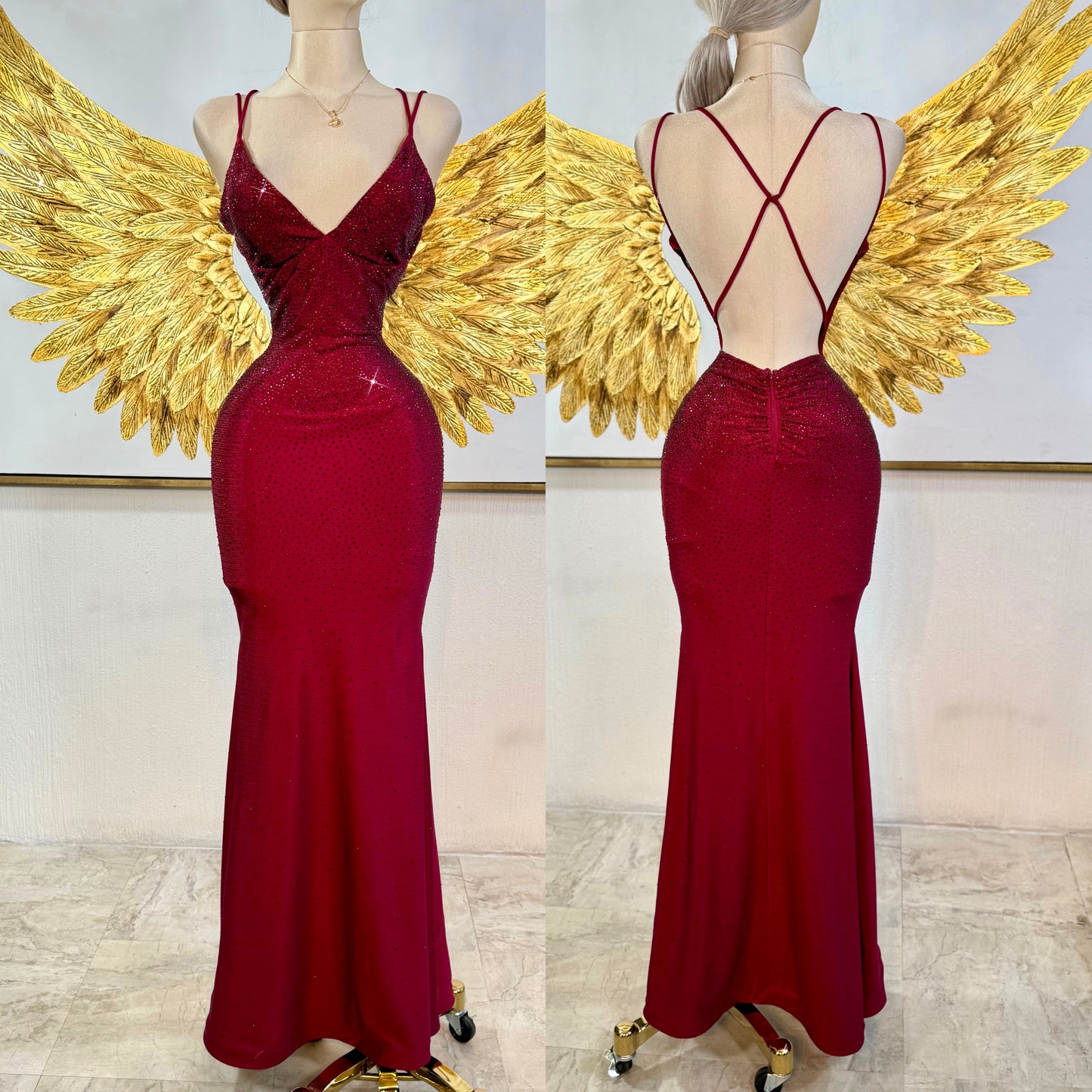 Vestido rojo pedrería ✨❣️