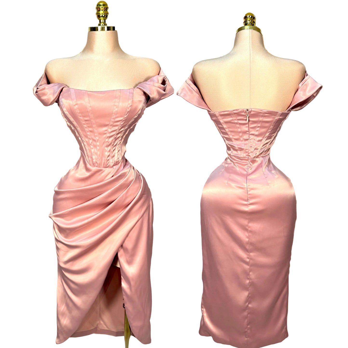 Vestido satín corset