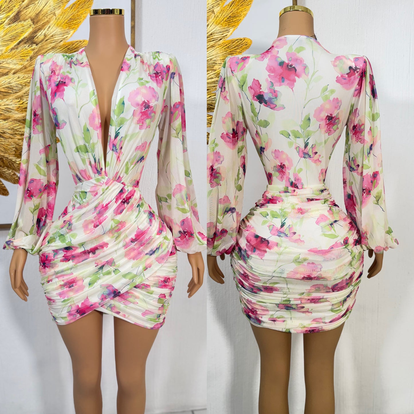 Vestido blanco flores 💚🩷