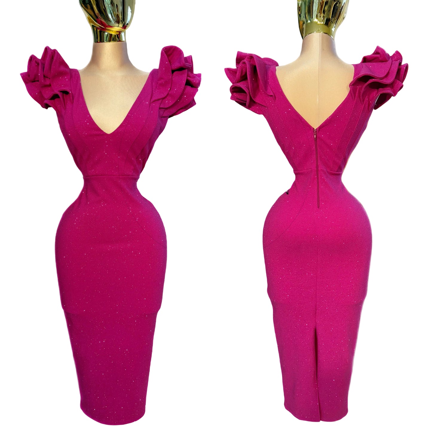 Vestido magenta glitter 💖