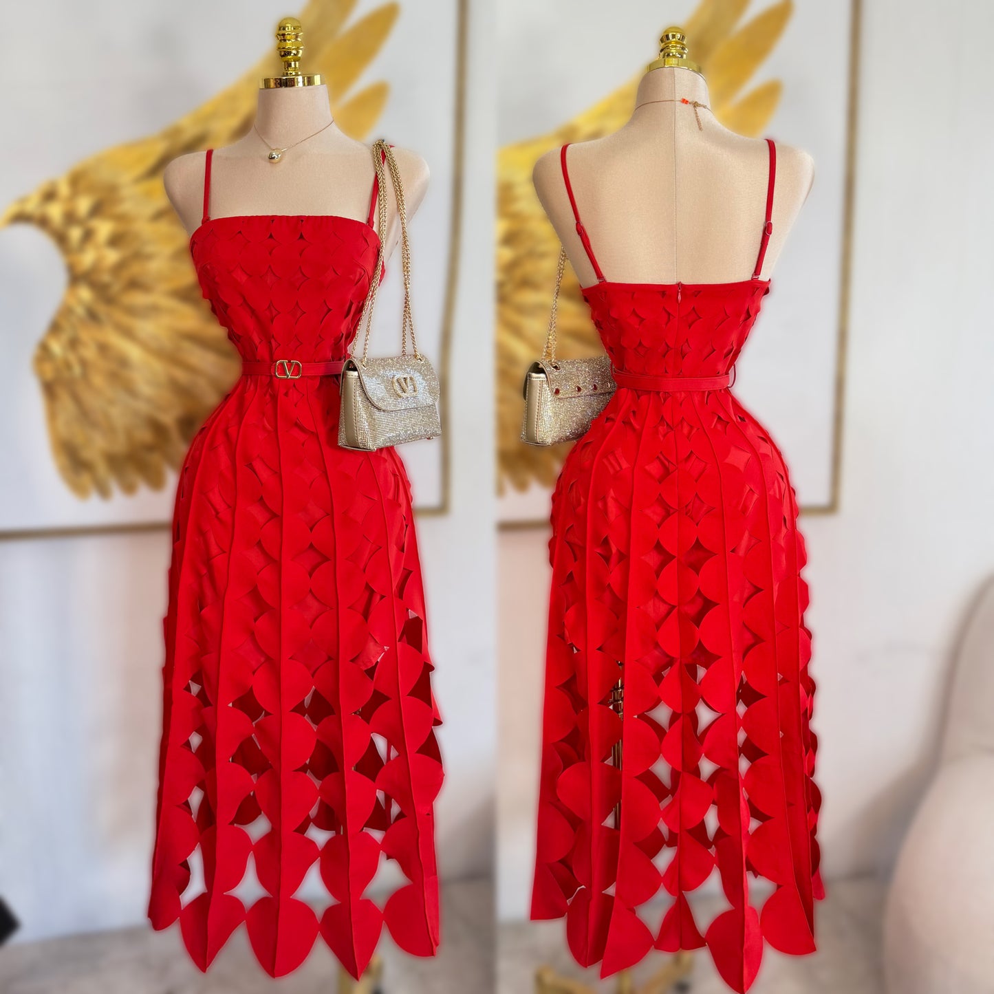 Vestido rojo cinto 🌹