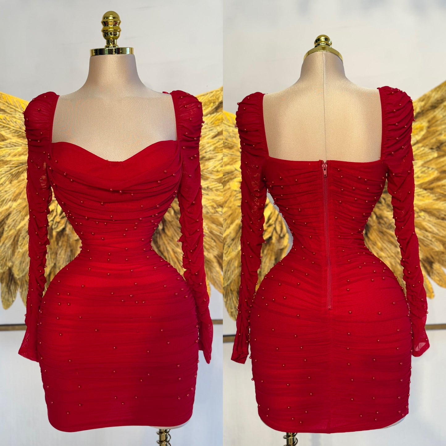 Vestido rojo perlas ❤️