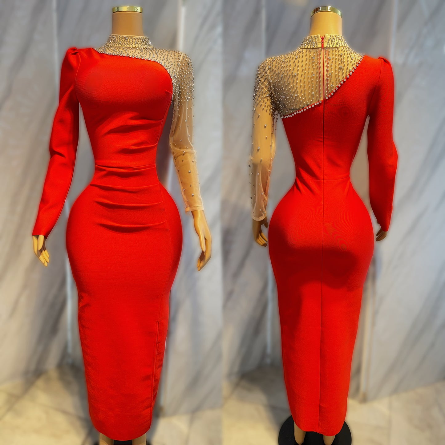 Vestido rojo bandage pedrería ✨❤️
