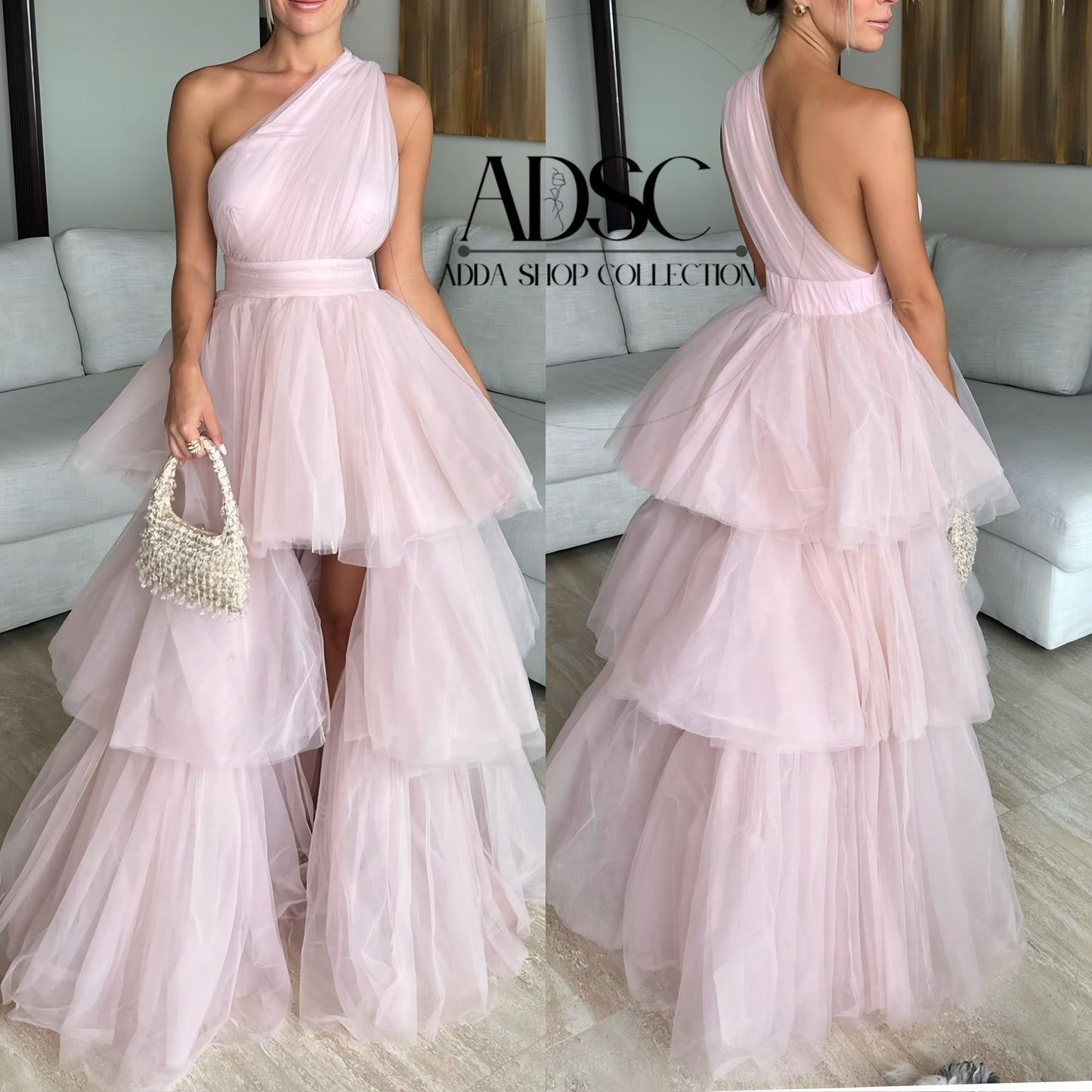 Vestido tulle rosa palo 🩷
