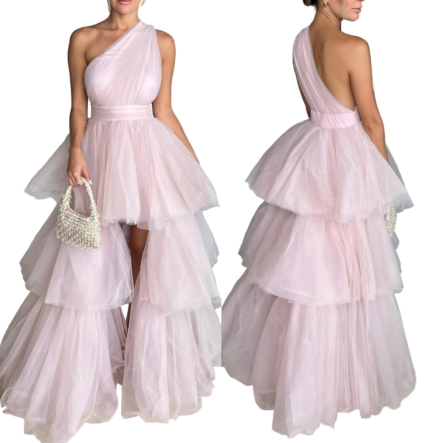 Vestido tulle rosa palo 🩷