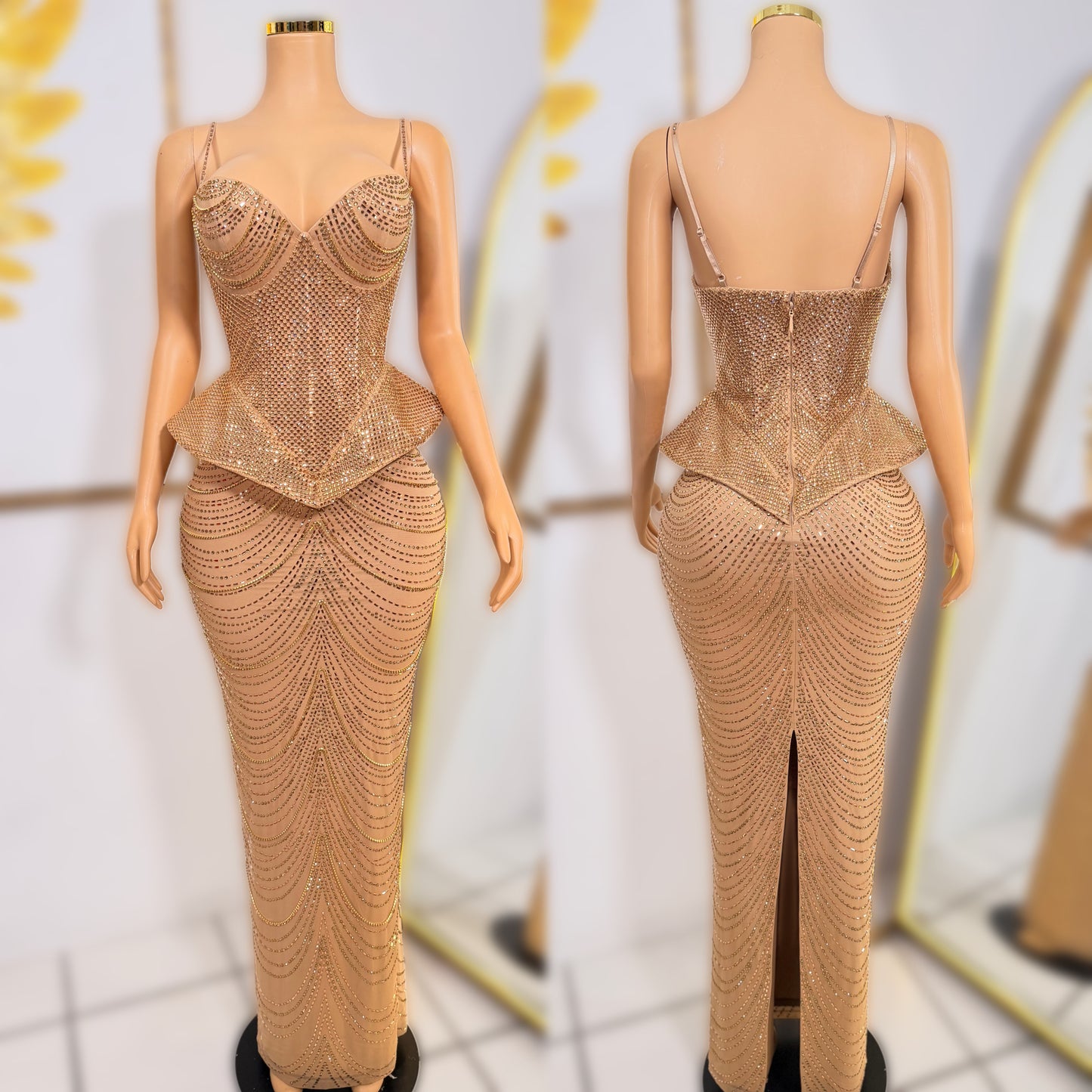 Vestido nude pedrería 💛✨