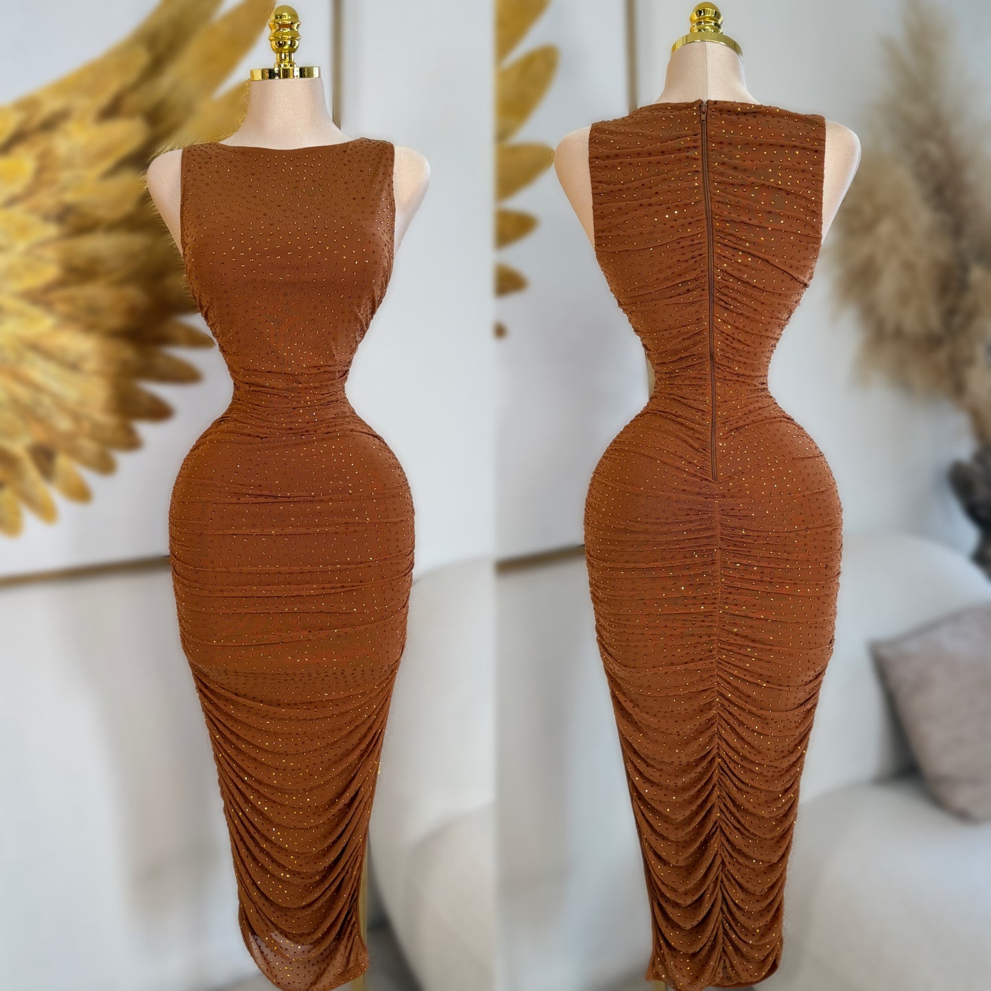 Vestido caramelo pedrerÃa 🤎